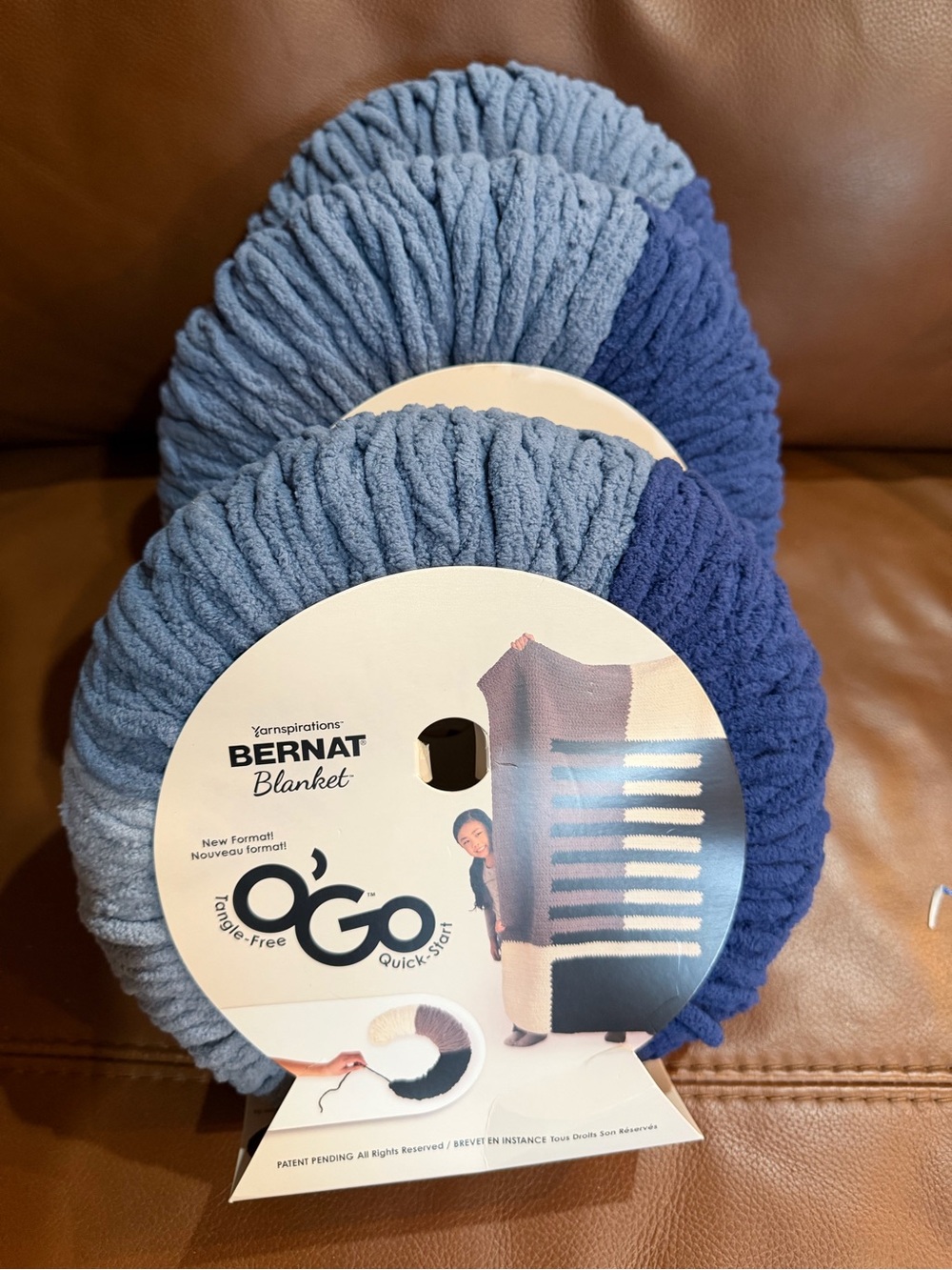 O'Go Chunky Yarn - Light Blue & Navy